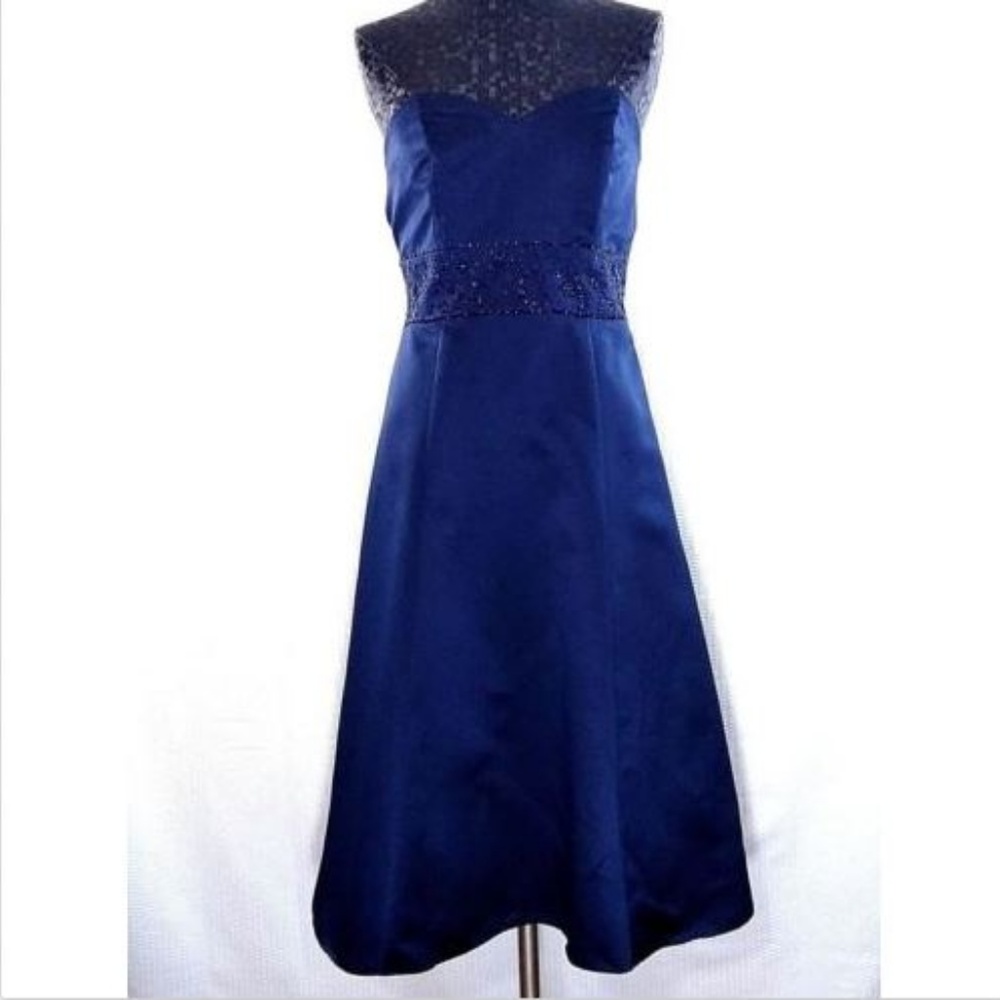 Davids Bridal Bridesmaids Dress Navy Blue Size 8